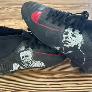 Nike Black and Red Graphic Athletic Shoes